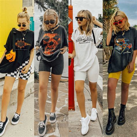 biker shorts outfits 90s.